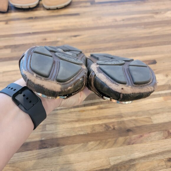 MK Michael Kors Fulton Moccasin Brown Monogram Flat Slip On Shoes - Picture 13 of 16